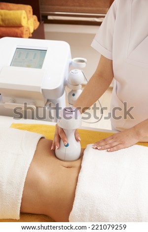 vacuum massage procedure in the medical beauty center