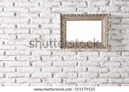 brick wall frame and flower interior style