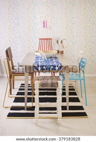 eclectic dining table modern dining room decor vertical banner