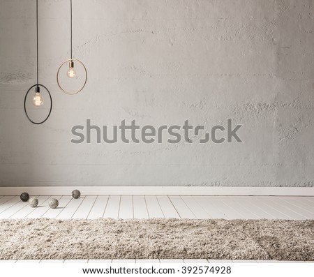 stone wall lamp modern interior decoration empty room