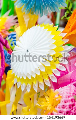 Plastic flower made from plastic tube, Thailand.
