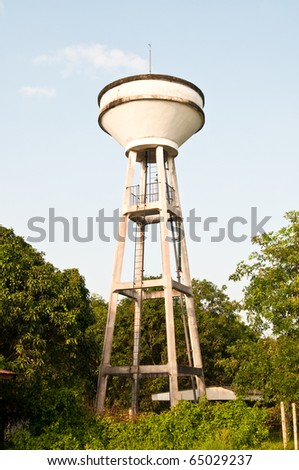 Water tower tank in temple, Thailand.