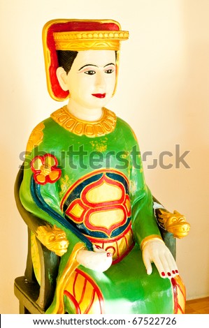 Chinese lady god statue in temple, Thailand.