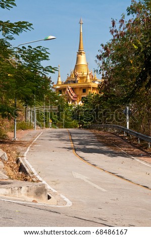Road to golden pagoda, Thailand.