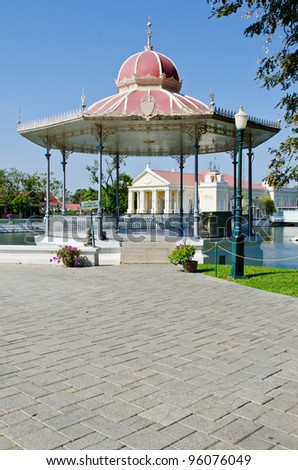 stock photo Beautiful hall in The Bang Pain Palace Ayuthaya Province