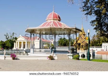 stock photo Beautiful hall in The Bang Pain Palace Ayuthaya Province