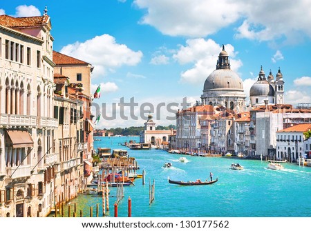 Canal Grande And Basilica Di Santa Maria Della Salute, Venice, Italy