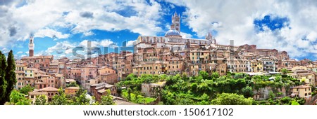 Beautiful view of the historic city of Siena, Italy