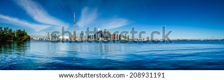 Toronto skyline waterfront panorama from Centre Island, Ontario, Canada