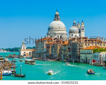 Canal Grande with Basilica di Santa Maria della Salute in Venice, Italy