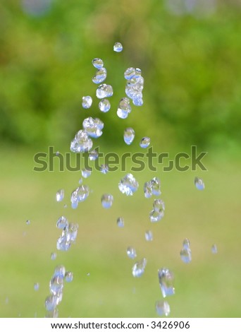 Water droplets captured in stop motion