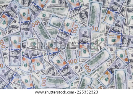 Background of new styled and old styled hundred dollar bills