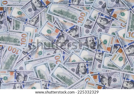 Background of new styled hundred dollar bills