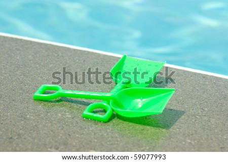 Pool toys by the pool