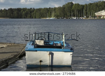 Boat in the lake. Picture taken in Trakai / Lithuania.