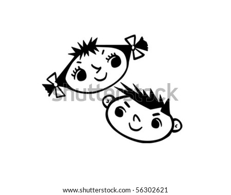 Clip Art Girl And Boy. stock vector : Boy And Girl 3