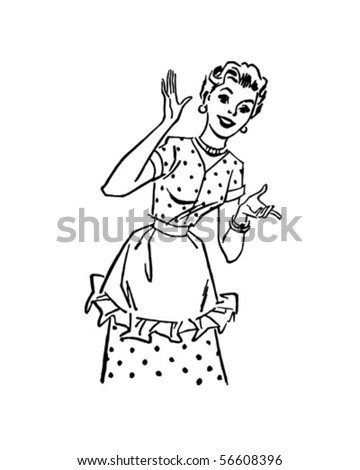 stock vector : Happy Homemaker - Retro Clip Art