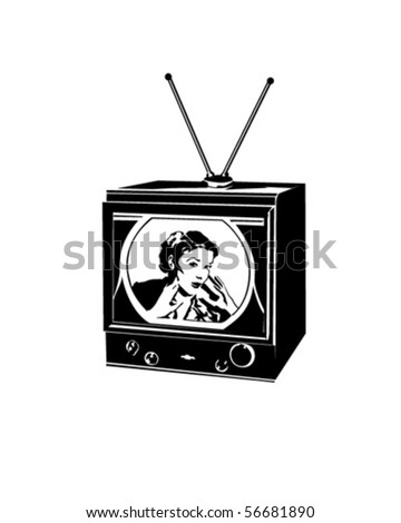 TV Lady - Retro Clip Art clip art tv. TV Lady - Retro Clip Art