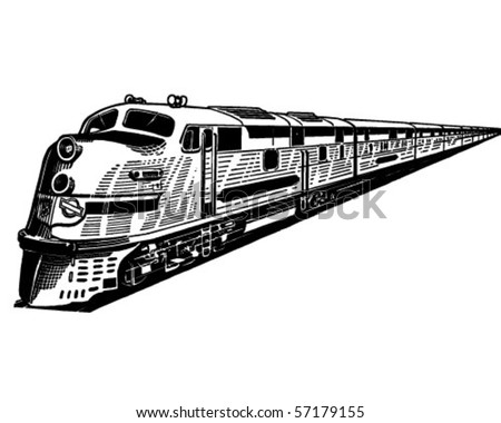 clipart train tracks. stock vector : Passenger Train