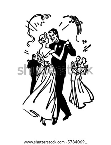Clip  Dance on Ballroom Dancers 4   Retro Clip Art Stock Vector 57840691