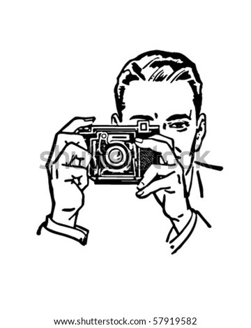 clipart camera flash. stock vector : Man With Camera