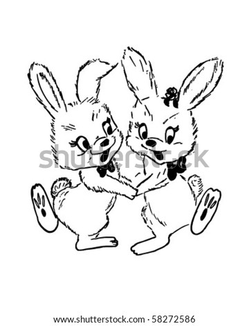 easter bunnies clip art. Bunnies - Retro Clip Art