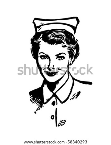 Free Vintage Vector  on Registered Nurse   Retro Clip Art Stock Vector 58340293   Shutterstock