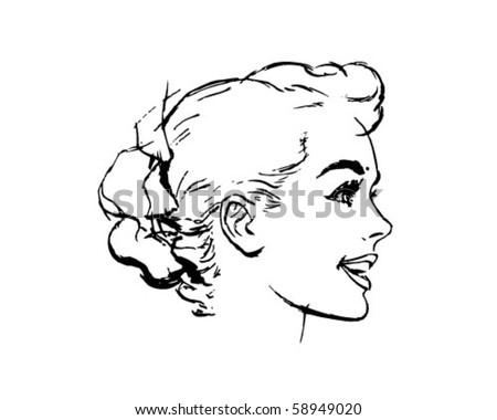 hairstyle clip art. Hairstyle - Retro Clip Art