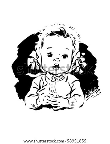 baby girl clip art. stock vector : Baby Girl In