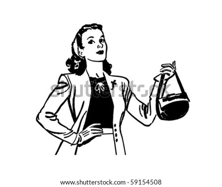 clip art woman shopping. stock vector : Lady With