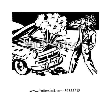 clipart car. stock vector : Car Trouble