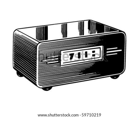 Clip Art Images Of Clocks. Clock Radio - Retro Clip Art