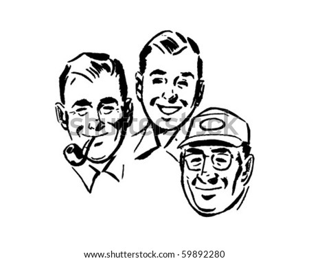 Three Swell Guys - Retro Clip Art