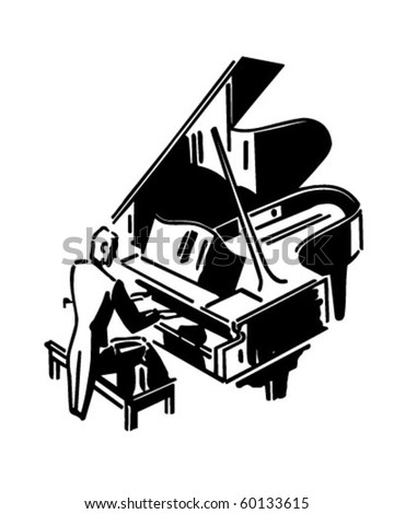 Concert Pianist - Retro Clip Art