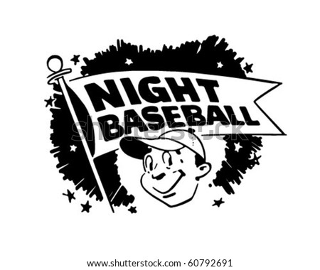funny baseball clipart. stock vector : Night Baseball