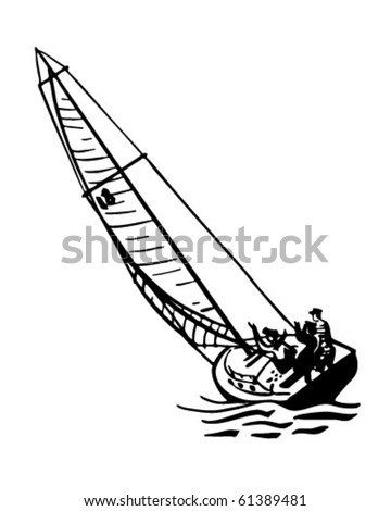sailing boat clip art. Sailboat - Retro Clip Art