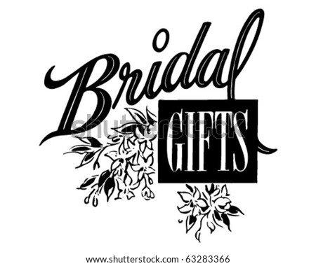 stock vector Bridal Gifts Ad Header Retro Clipart Illustration