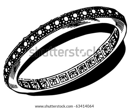 stock vector Diamond Engagement Ring Retro Clipart Illustration