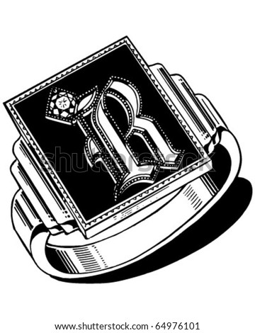 stock vector Insignia Ring Retro Clipart Illustration