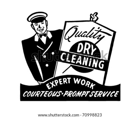 Quality Dry Cleaning - Retro Ad Art Banner