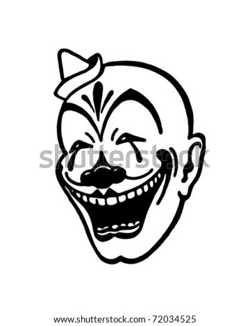 Clown Face Retro Ad Art Illustration Clown Face Retro Ad Art Illustration
