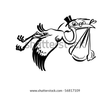 new baby retro clip art