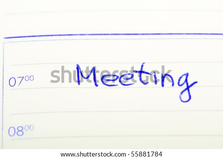 meeting sign on paper