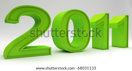 A green new year concept isolated on white