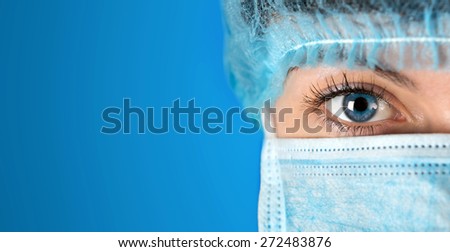 Surgeon gazing hospital close up shot