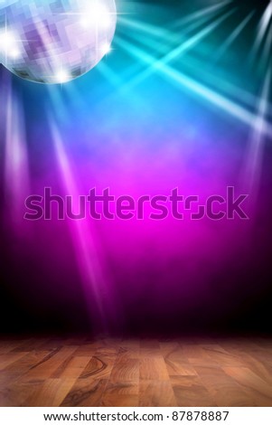 Disco background with discoball