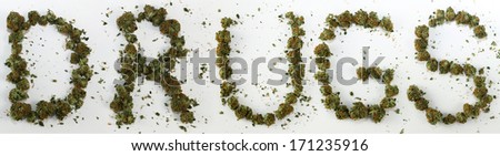 Drugs Spelled With Marijuana. The word \