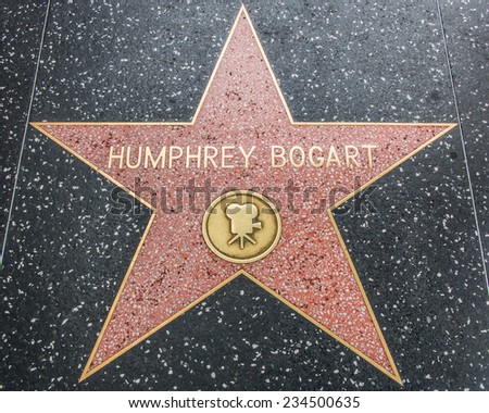 HOLLYWOOD - NOV 11, 2014: Humphrey Bogart star on the Hollywood Walk of Fame along Hollywood Blvd in downtown Hollywood, California.