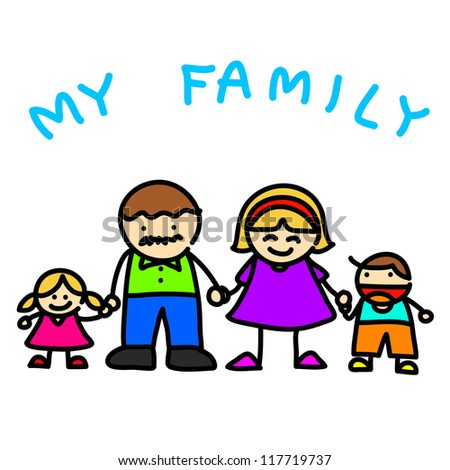 Family Hand Writing Cartoon . Illustration - 117719737 : Shutterstock