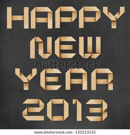 Happy new year 2013 recycled paper background.